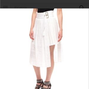 Liu Jo white Eyelet Midi Skirt - Women's Casual Pleated Skirt